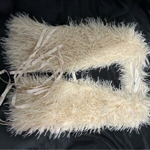 Fashion Nova Cream Faux Fur Vest